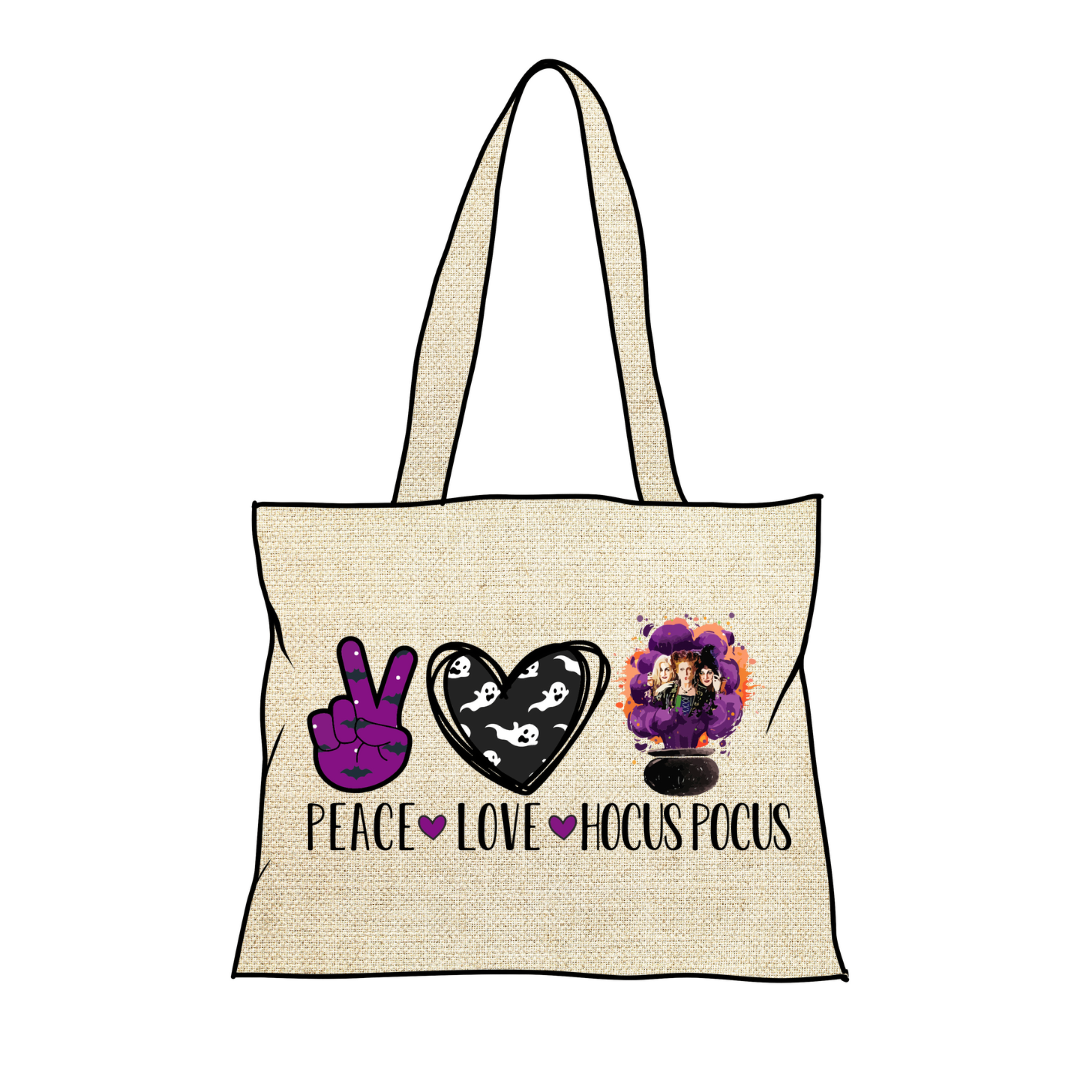 PEACE LOVE HOCUS POCUS TOTE BAG