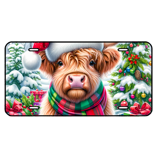 CHRISTMAS COW  CAR TAG
