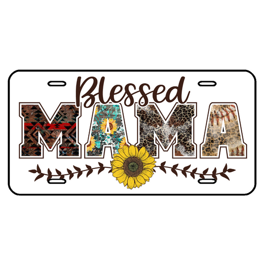 BLESSED MAMA  CAR TAG