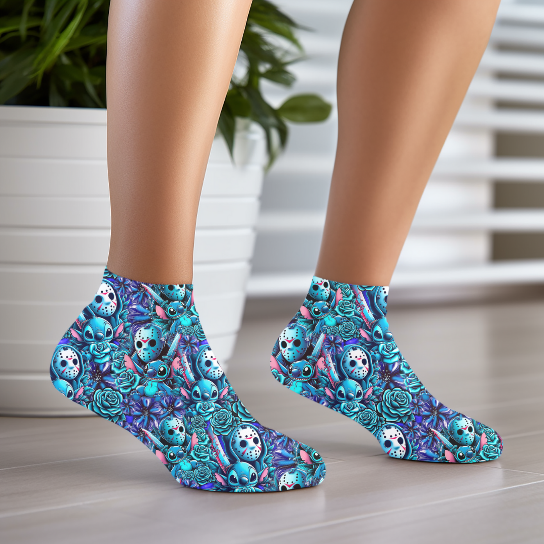 BLUE JASON FLOWERS   SOCKS