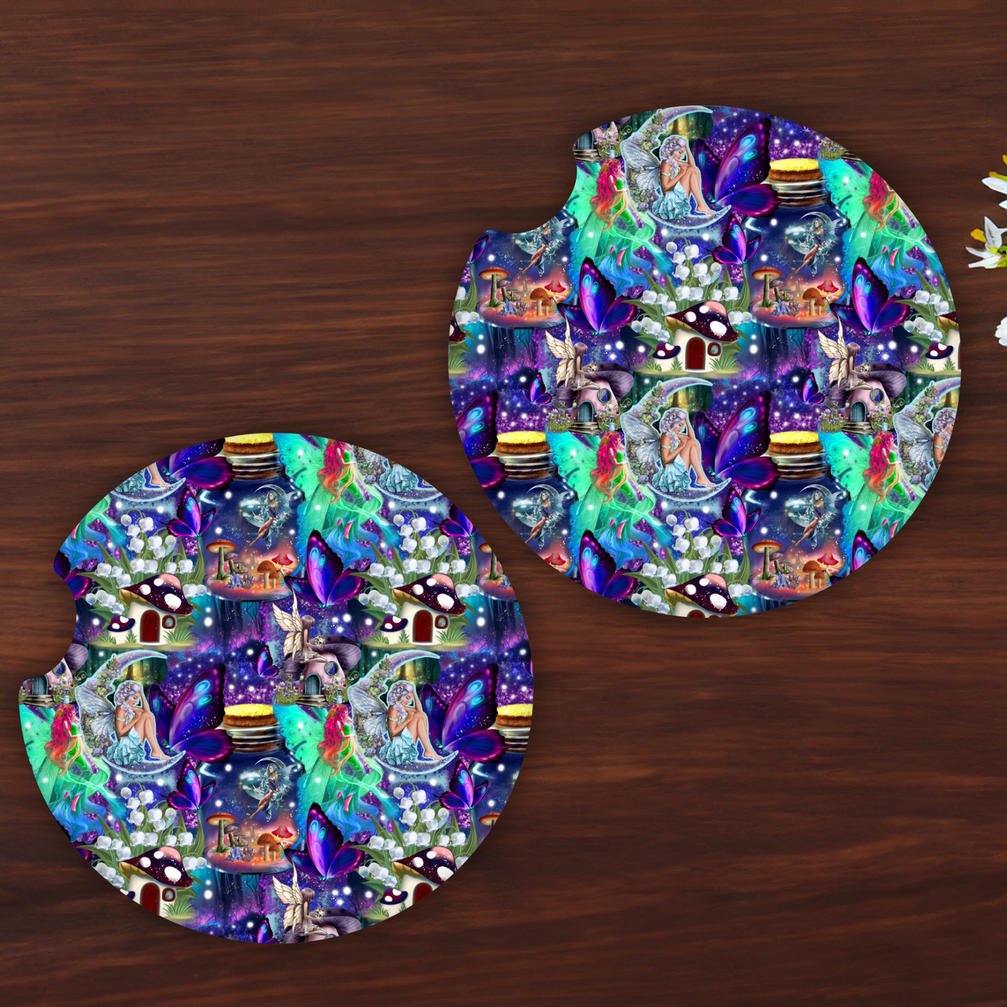WITCHY BLUE car coasters