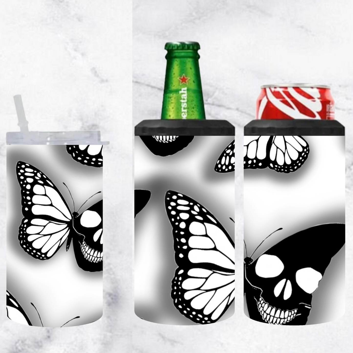 3 in 1 tumbler BUTTERFLY SKULLS