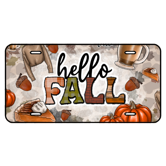 HELLO FALL CAR TAG