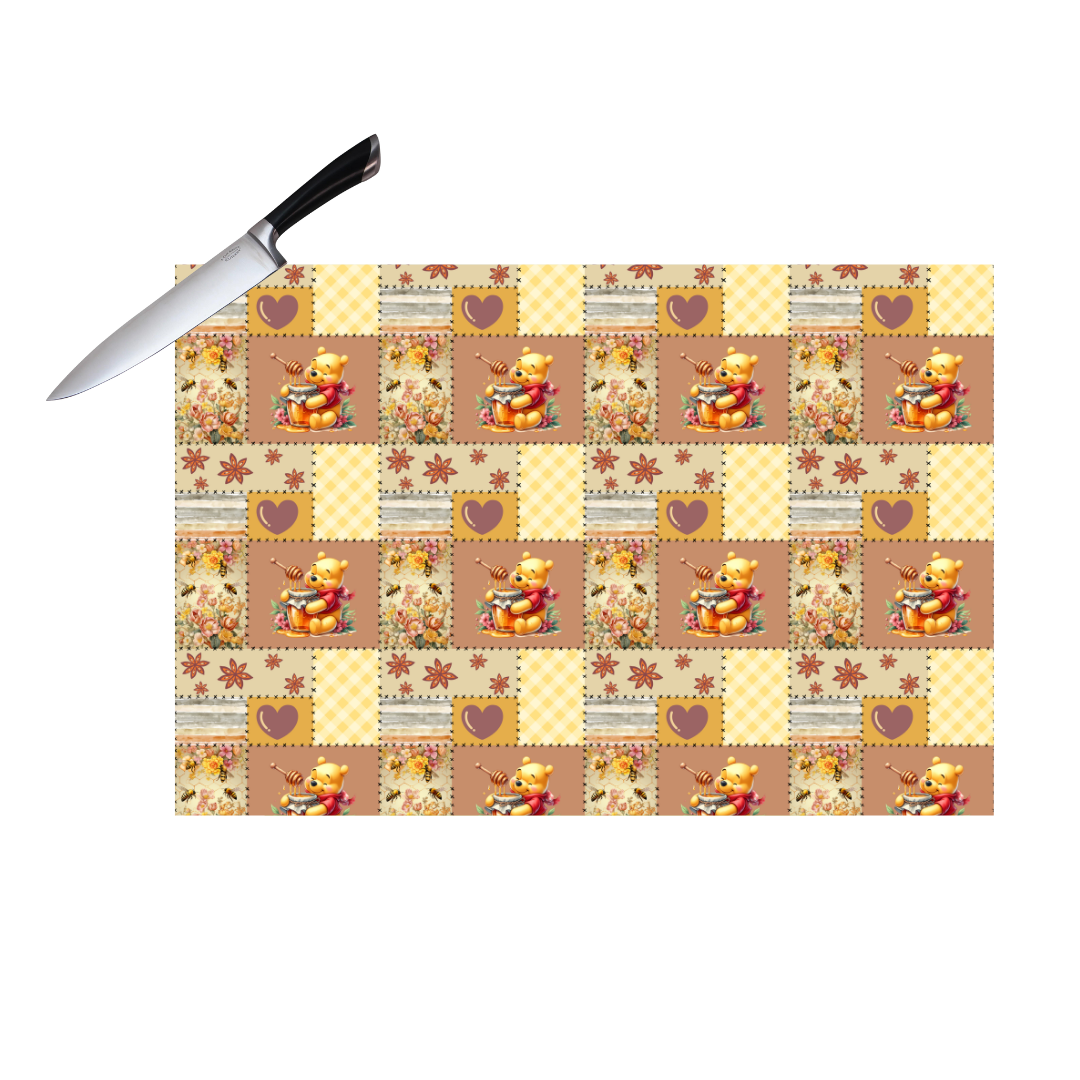 POOH BROWN PLAID CUTTING BOARD