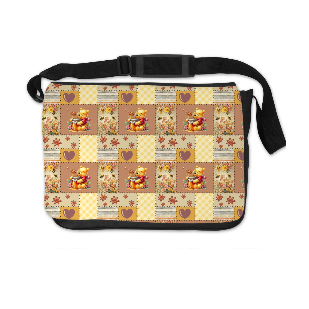 POOH BROWN PLAID MESSENGER BAG