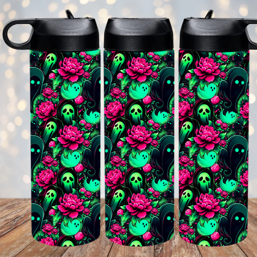 GREEN NEON GHOST WATER BOTTLE