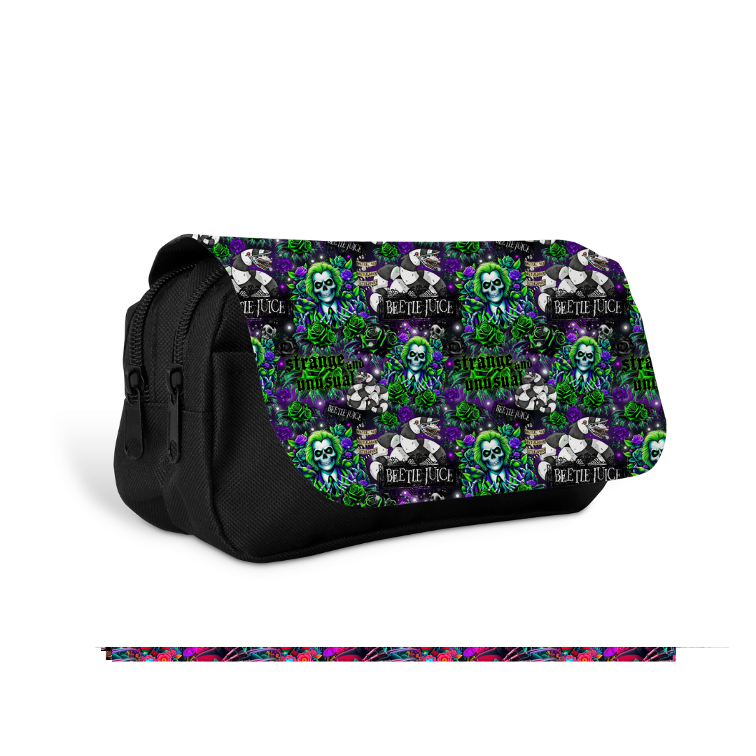 BBETTLEJUICE DOUBLE ZIPPER MAKEUP BAG