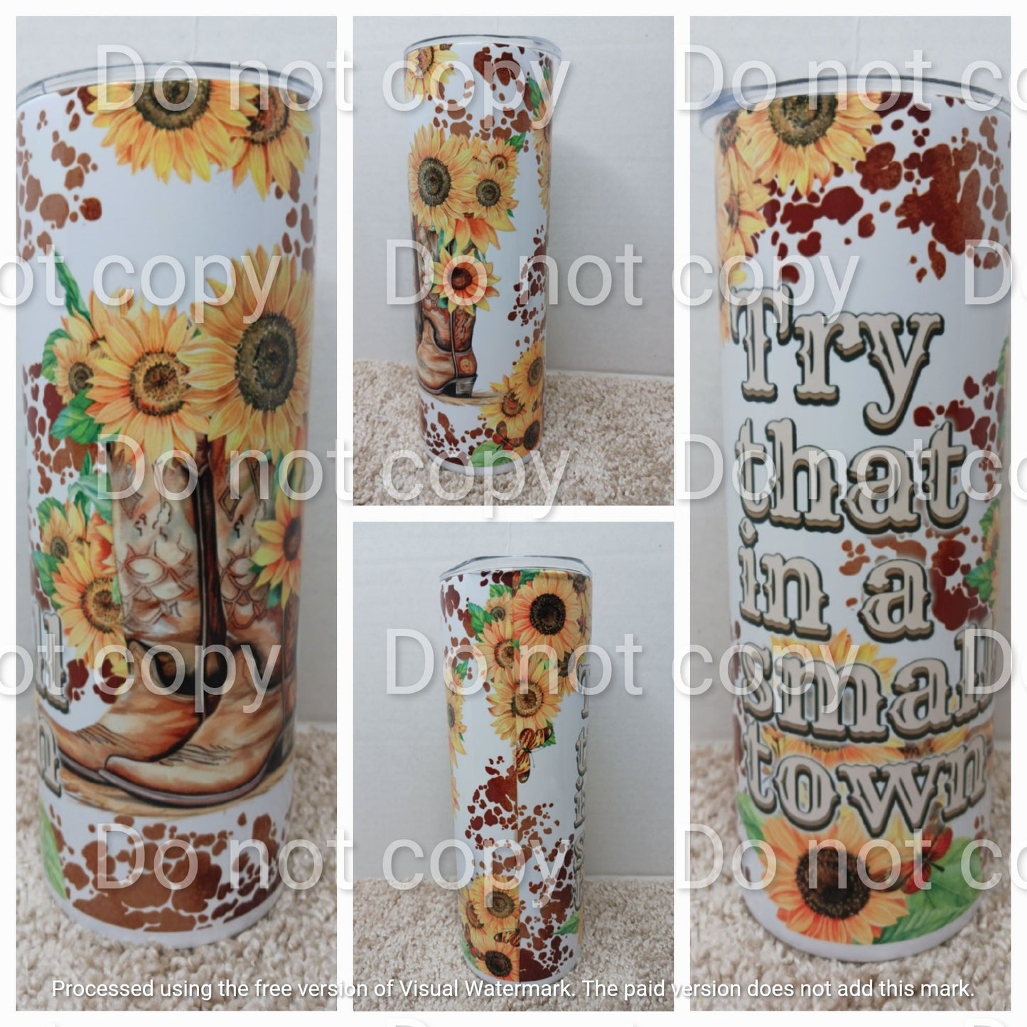 Small town boot tumbler