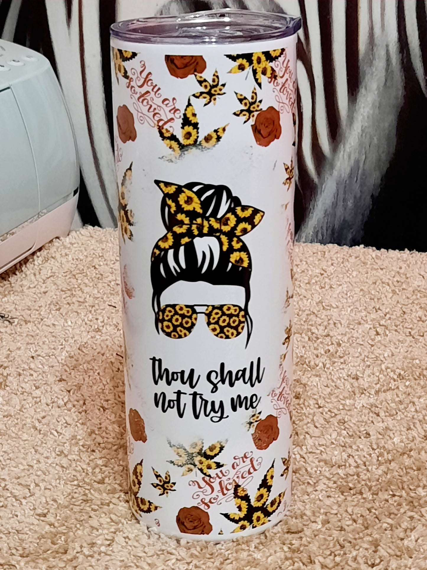 Sunflower weed and rose tumbler