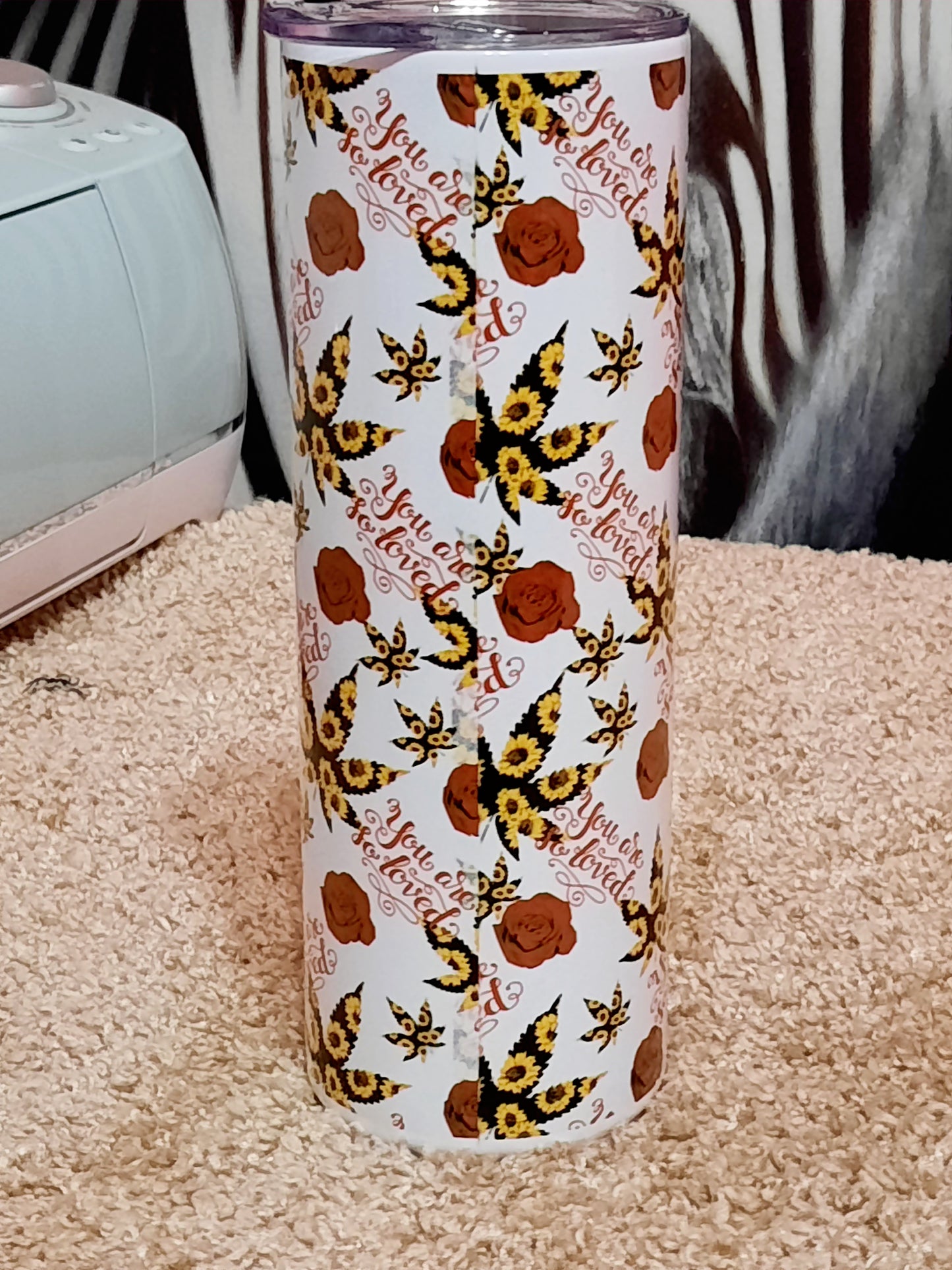 Sunflower weed and rose tumbler