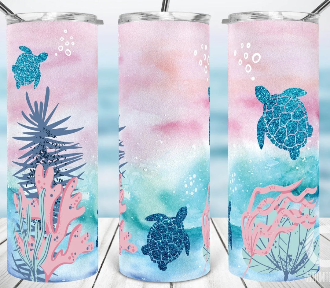 Sea turtle tumbler