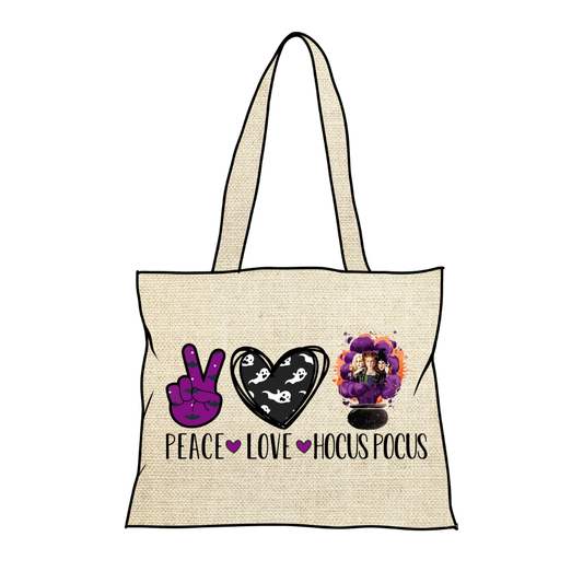 PEACE LOVE  HOCUS POCUS TOTE BAG