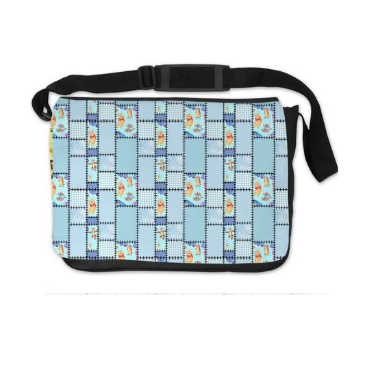 POOH BLUE PLAID   MESSENGER BAG