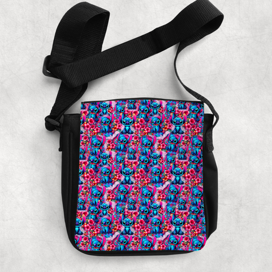 FLORAL BLUE ALIEN  SHOULDER BAG