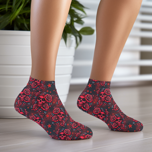 SKULL RED ROSES   SOCKS