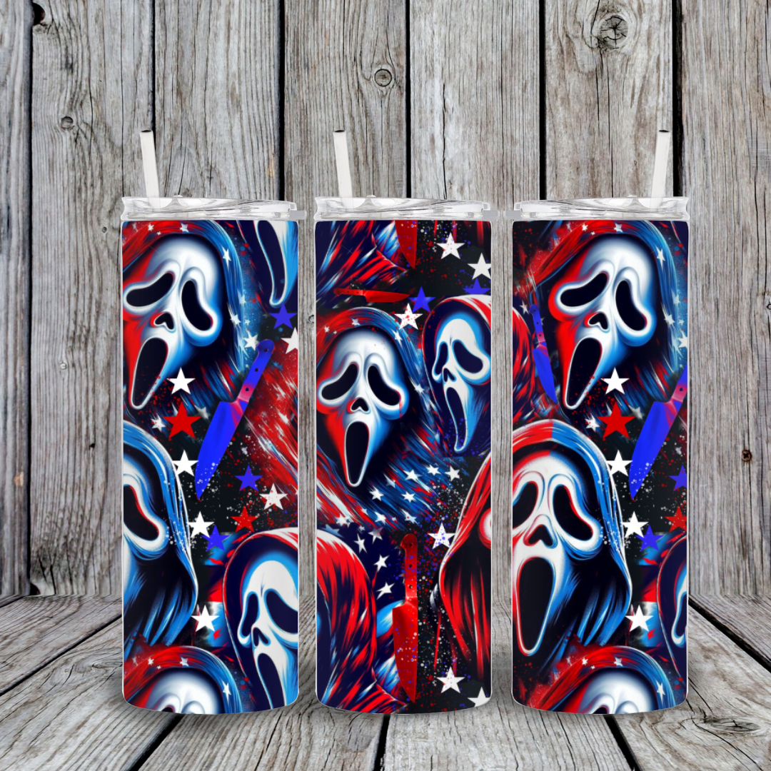 4TH OF JULY GHOSTFACE   TUMBLER