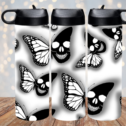 SKULL BUTTERFLY WATER BOTTLE