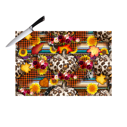 LEOPARD PUMPKIN CUTTING BOARD