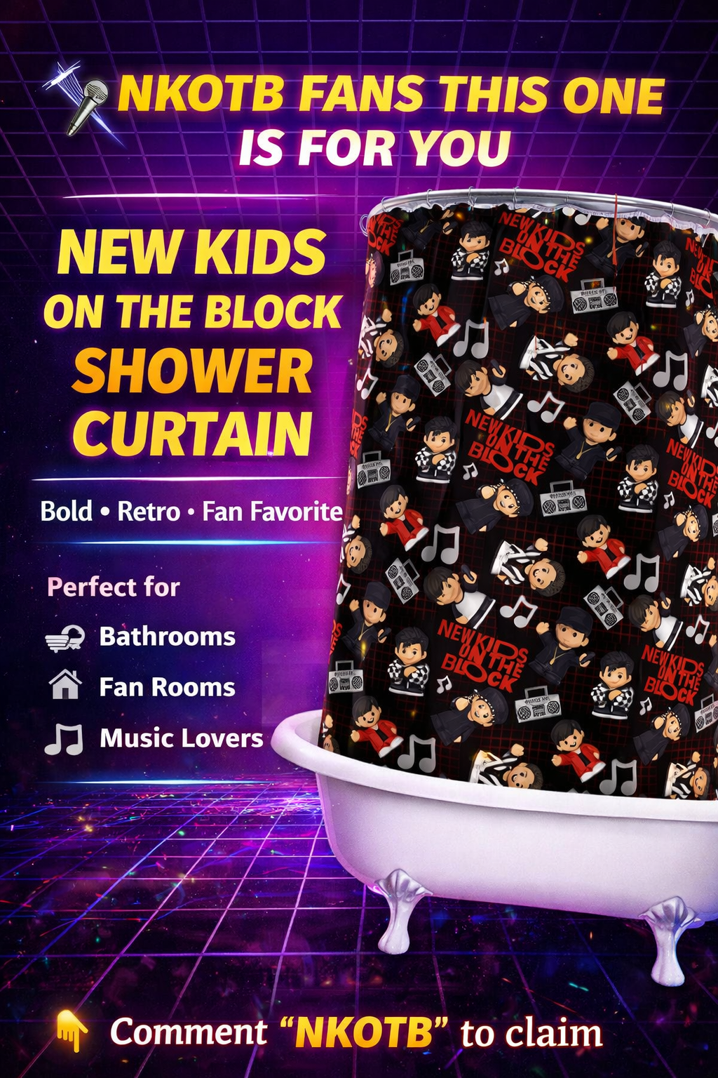 NKOTB SHOWER CURTAIN