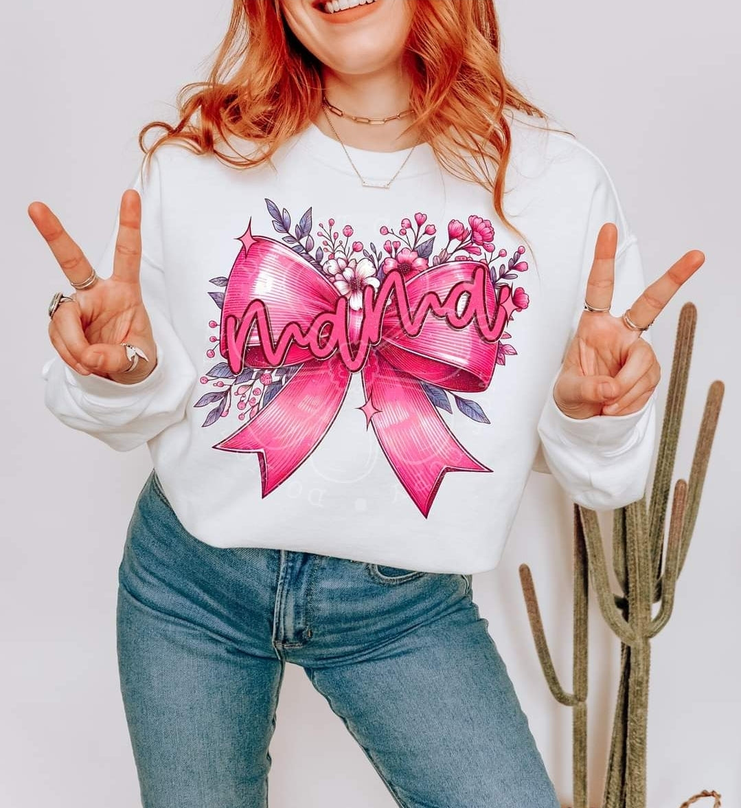 Mama pink bow