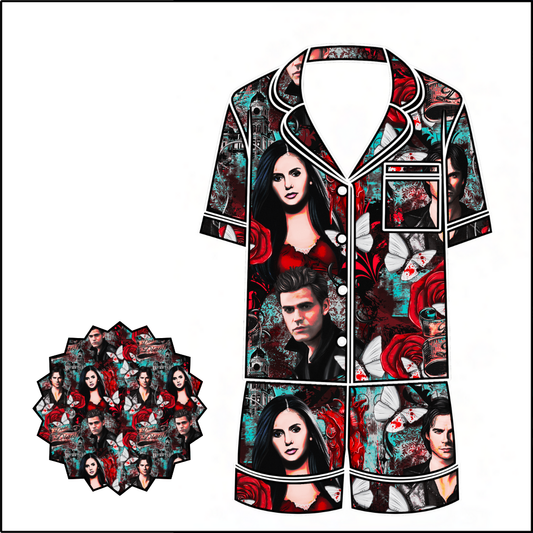 Tvd  dear diaries pjs button down silky