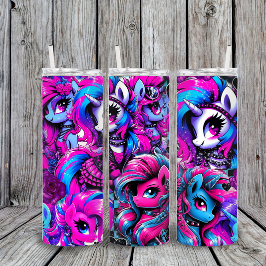 PURPLE AND PINK PUNK PONIES