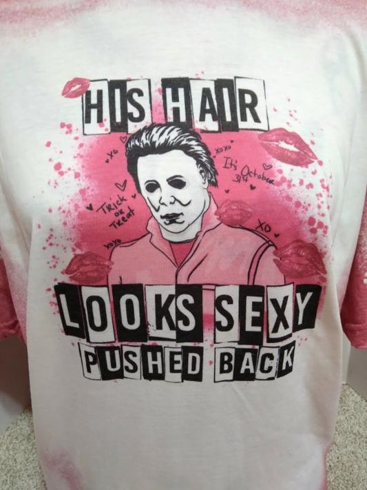 His hair