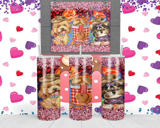 Yorkie tumbler  with cookies